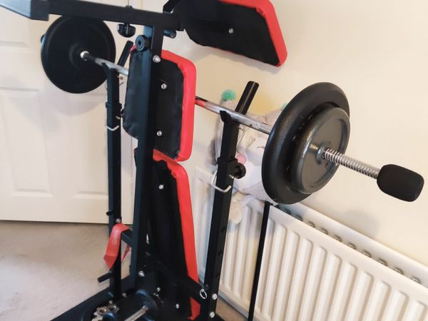Adjustable Folding Fitness Bench + Accessories