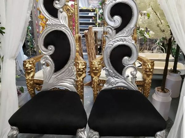 Throne chairs newly reupholstered & paddled