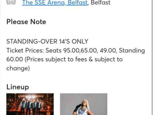 Westlife Tickets Belfast 18th December