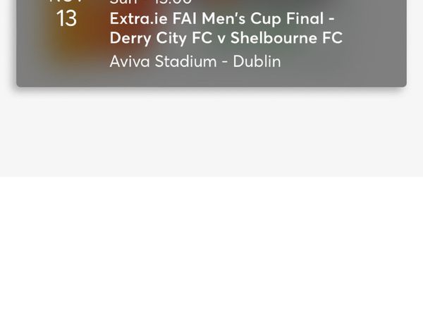 2 fai cup final tickets for Sunday 13th November