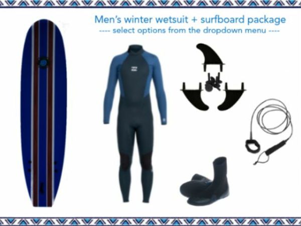 Men Billabong Wetsuit Winter Surf Starter Softboard Package