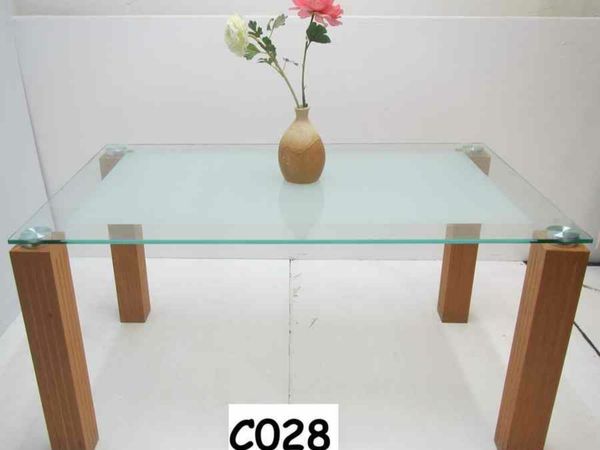 Glass top table, single.   #C028