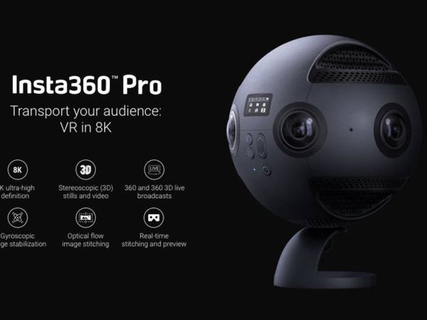 Insta360 Pro spherical 3D camera. 8K ultra HD 360