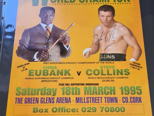 Steve Collins V Eubank signed boxing fight poster
