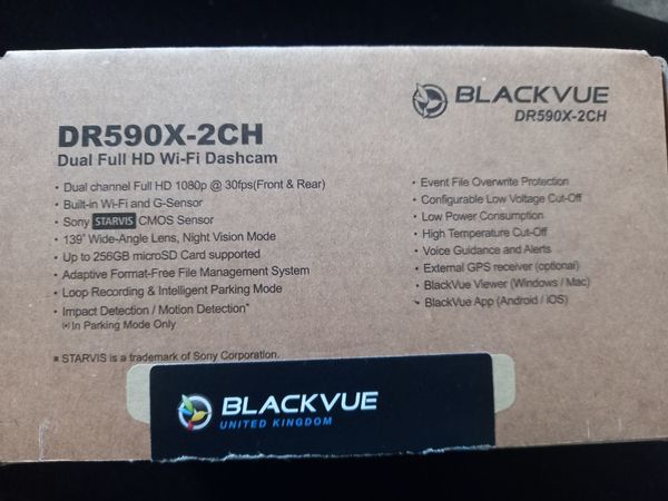 Blackvue Dashcam DR590X-2CH Front and Rear Dual Full HD High Performance with GPS Tracking