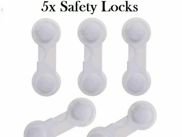 5x Baby Safety Child Lock Door Cupboard Drawer Fridge Plastic Locks