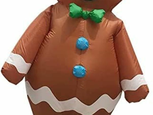 eLUUGIE Inflatable Gingerbread Man Costume Christmas Costume Halloween