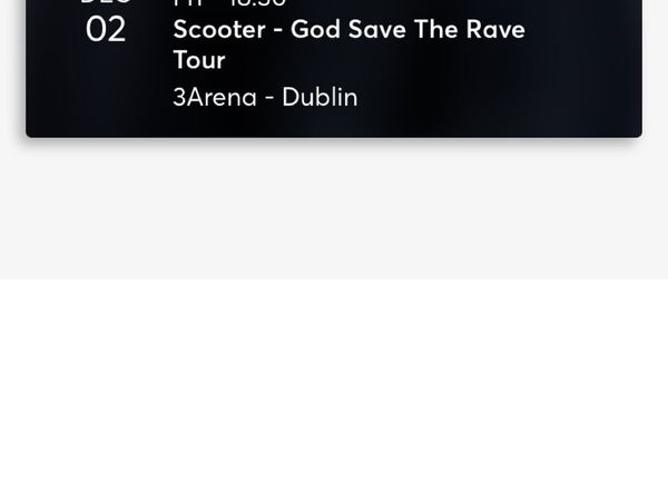 Scooter God Save the Rave STANDING ticket