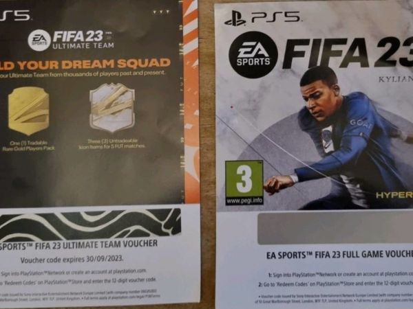 Fifa 23 PS5 full game voucher+ultimate team vouc