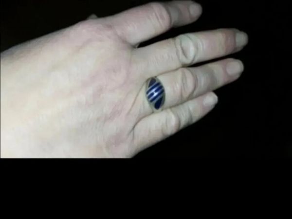 Rare blue silver ring