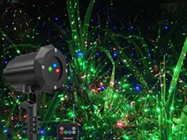 Poeland Garden Lights Star Christmas Projector Moving Firefly Lighting LEDs Color Blue Green Red