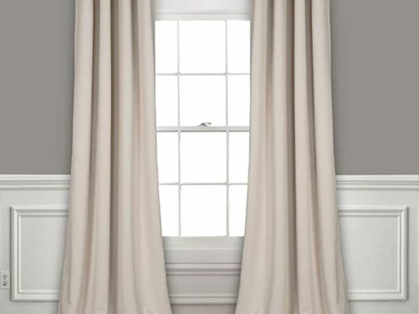 Lush Decor Wheat Curtains-Grommet Panel with Insulated Blackout Lining, Room Darkening Window Set (Pair) 120” x 52 L