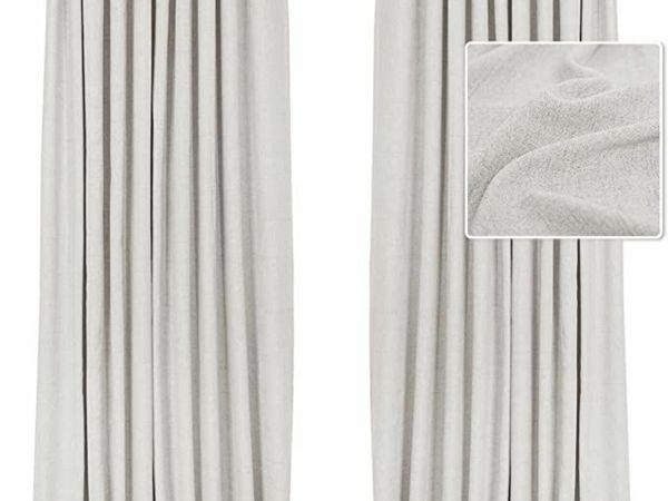 Winter Thermal Insulated Blackout Linen Curtains,