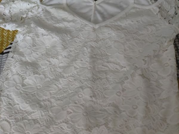 Off White lined lace top