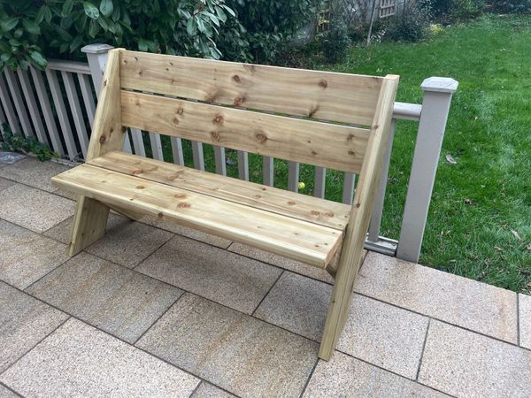 Two seater outdoor bench