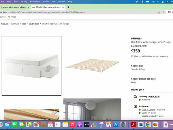 Brimnes IKEA King size bed frame
