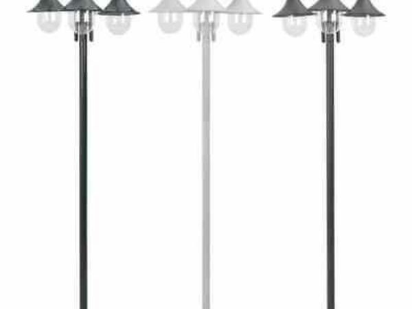 Garden Post Light Lamp E27 220 cm Aluminium 3-Lantern Multi Colours