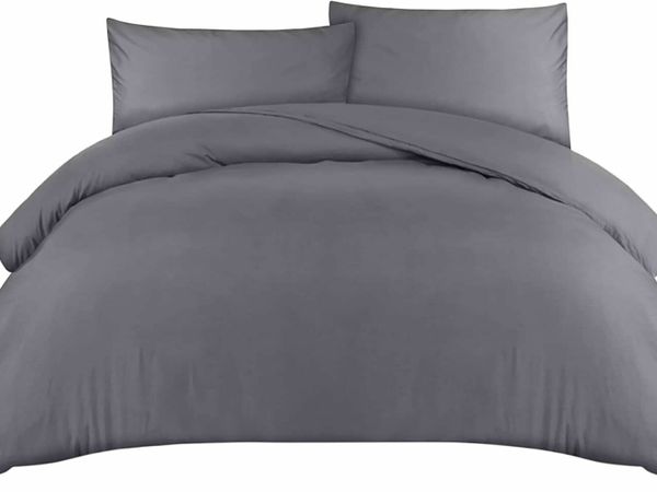 Utopia Bedding Duvet Cover Double - Soft Microfibre Duvet Cover with Pillow cases - Bedding Quilt Cover Set (Grey)