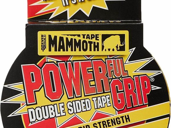 Everbuild Mammoth Powerful Grip Tape, Reinforced Double Sided Tape, Clear, 25 mm x 2.5 m