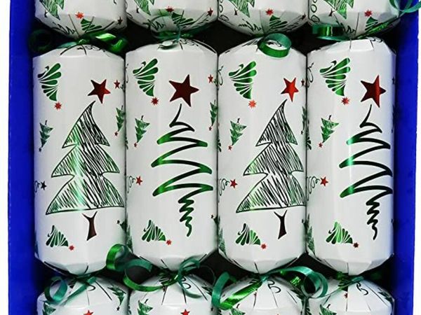 Crackers Ltd Set of 4 Pewter Pet Christmas Christmas Tree Design