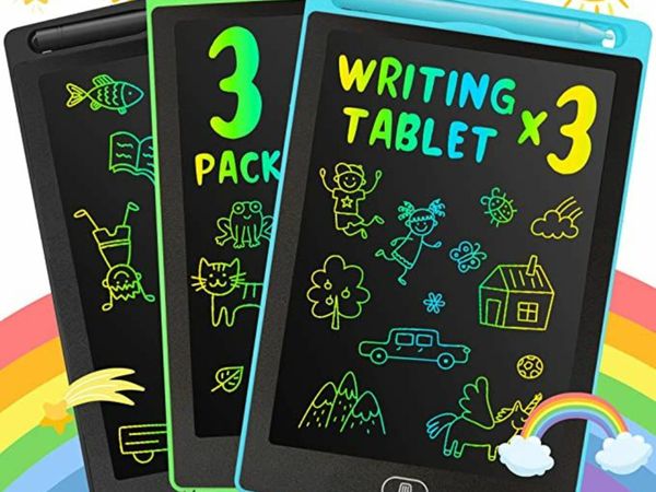 LEYAOYAO 3 Pack LCD Writing Tablet 8.5inch Colorful Screen Doodle Pad Drawing Board Learning Educational Toy - Gift for Kids 3-6 Years Old Girl Boy (Black+Green+Blue)