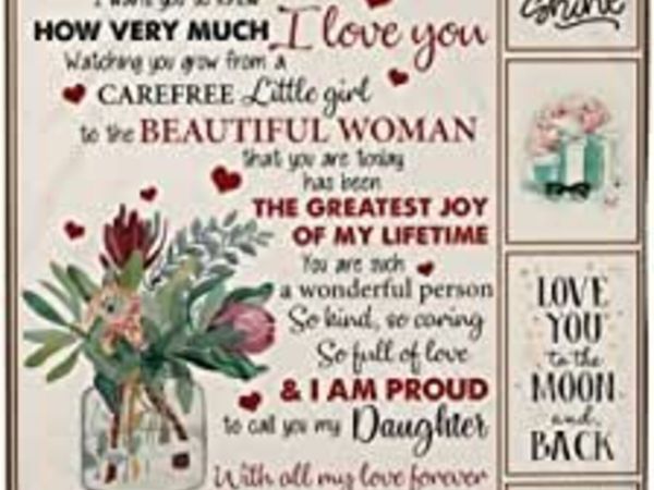 Fleece Blanket I Am Proud To Call You My Daughter With All My Love 50X60 Inch Bed Blanket Gift For Halloween, Christmas, Thanksgiving, New Years, Dad ,Mom, Son,Husband