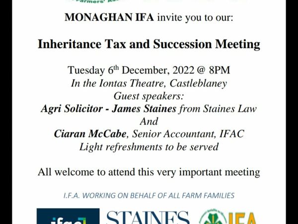 MONAGHAN IFA INHERITANCE AND SUCCESSION MEETING