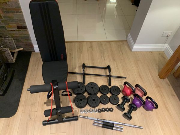 Home Gym - bench and weights.