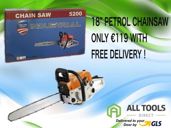 Petrol chainsaw with 18” bar delivery available