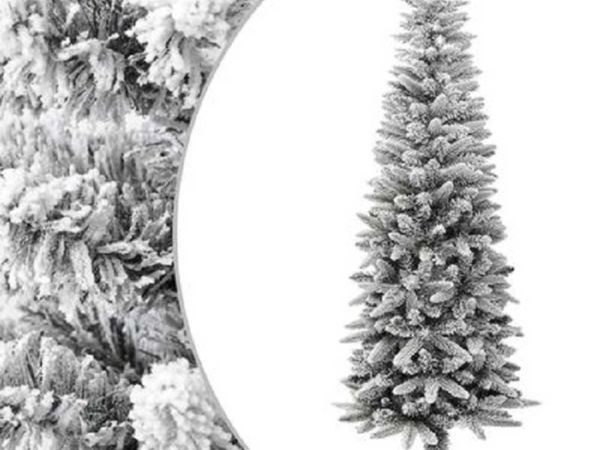 vidaXL Artificial Slim Christmas Tree with Flocked