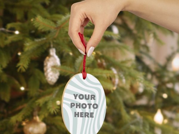 Any Photo Oval Wooden Ornaments