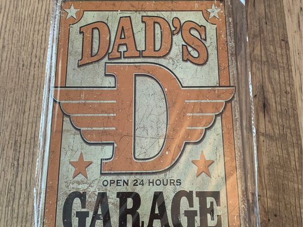 Dads garage 12x8 inch tin sign