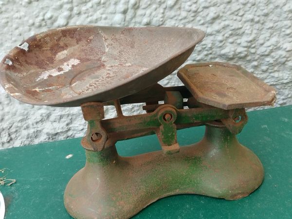 Vintage cast iron weighing scales