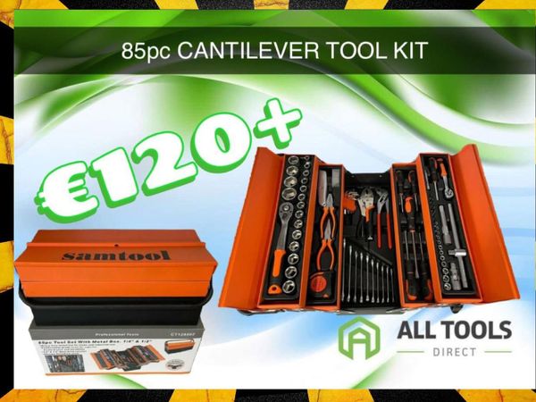 85pc tool kit with cantilever tool box
