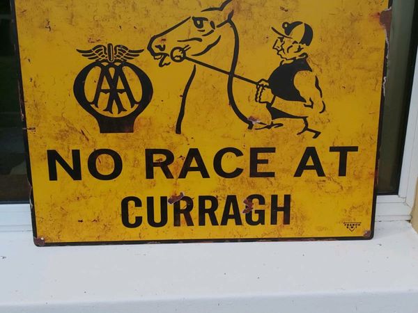 Large  no race at curragh metal sign
