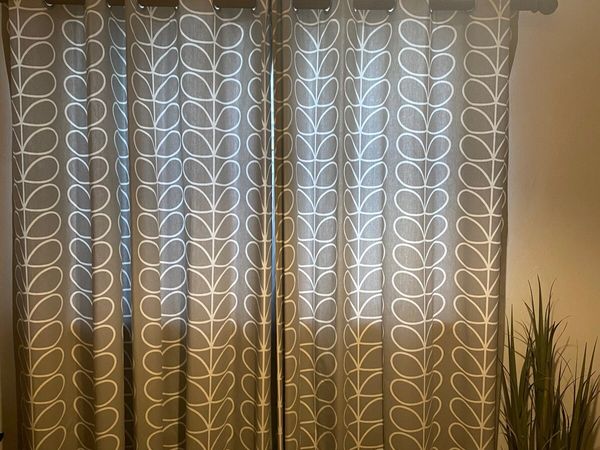 Grey ‘Orla Kiely’ Eyelet Curtains 66 W x 72 D