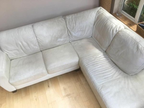 corner ivory leather couch