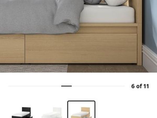 Ikea single bed with storage drawers