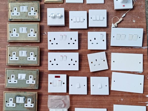 Architectural Salvage Brass Accessories Sockets Light Switches White electrical  Accessories