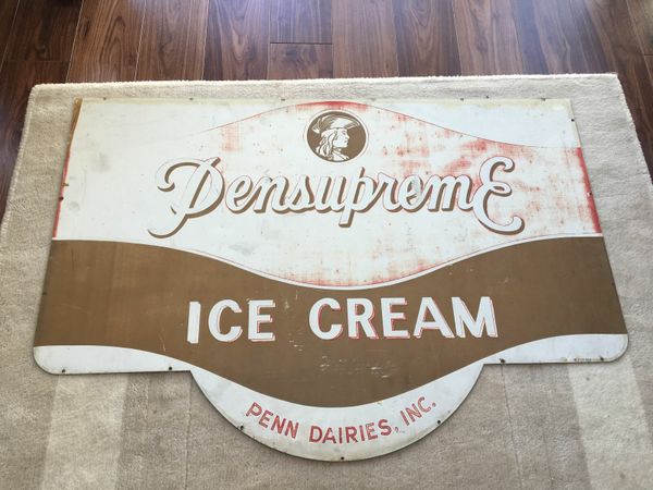 Rare Pensupreme Ice Cream American sign Metal