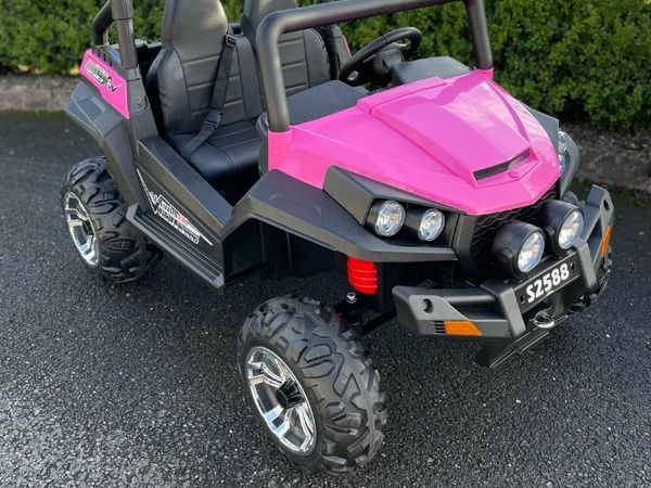 24v / 2 Seats / Rubber Wheels / Pink Electric Car