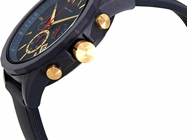Armani Exchange Men's Chronograph, Silicone Watch, 44mm case size