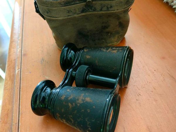 Vintage binoculars in original holder