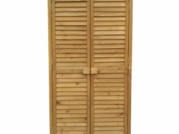 Garden Cabinet with Slat Door, Fir Wood & Bitumen