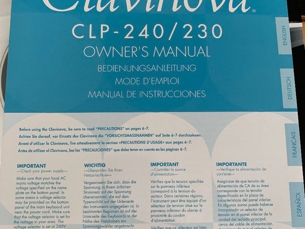 Clarinova CPL 240/230