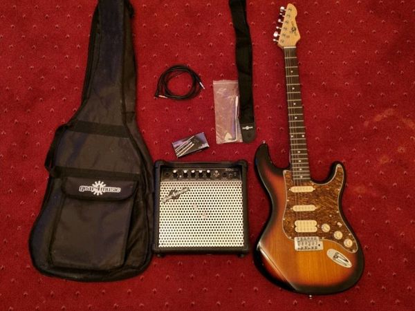Electric guitar and amplifier