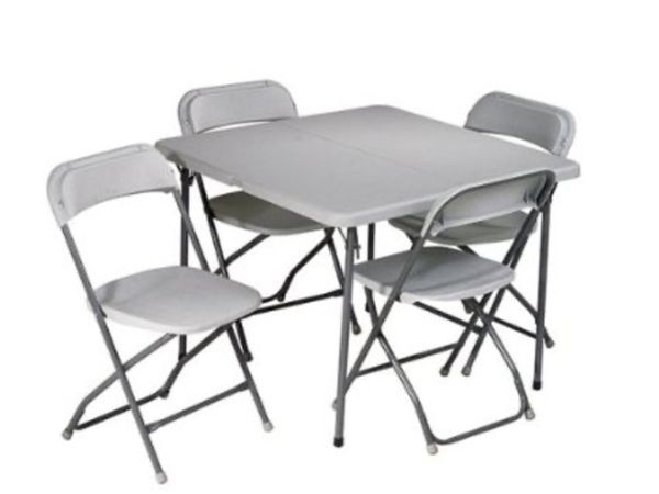 New 3ft x 3ft Square Table & 4 x Folding Chairs