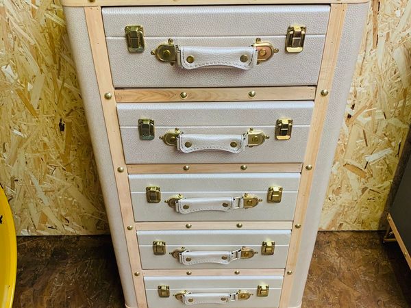 Unique Suitcase Style 5 Drawer Chest of Drawers