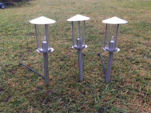 Lights Stainless Steel Spike Set of 3 Style 1