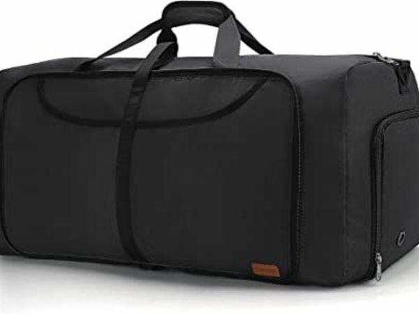 Vogshow 100L Large Packable Travel Duffle Bag, Overnight Weekend Carry on Holdall Bag Foldable Sports Gym Bag with Shoe Compartment for Men Women